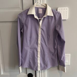 Brooks brothers women’s size 2. Purple Striped Button-Up Shirt.